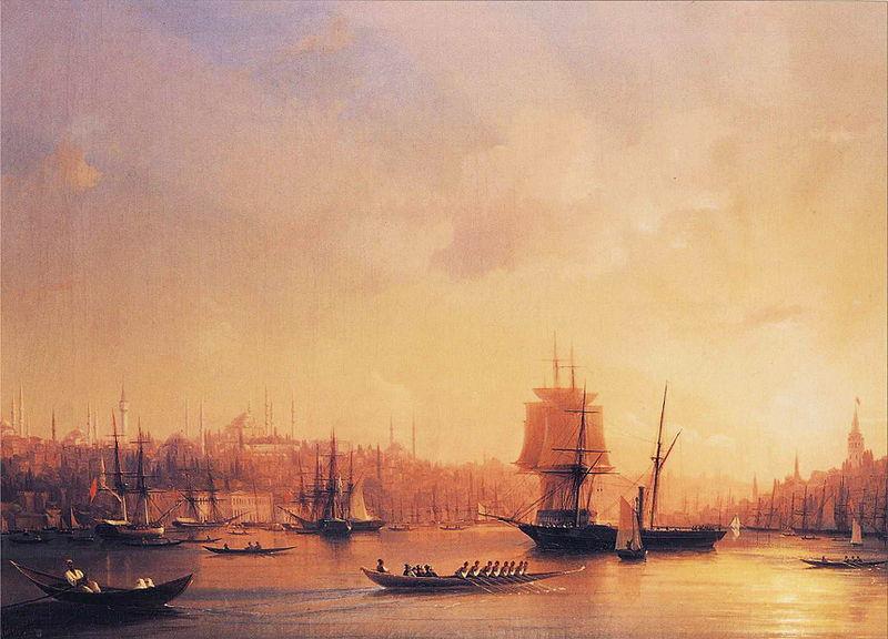 Ivan Aivazovsky Dusk on the Golden Horn oil painting image